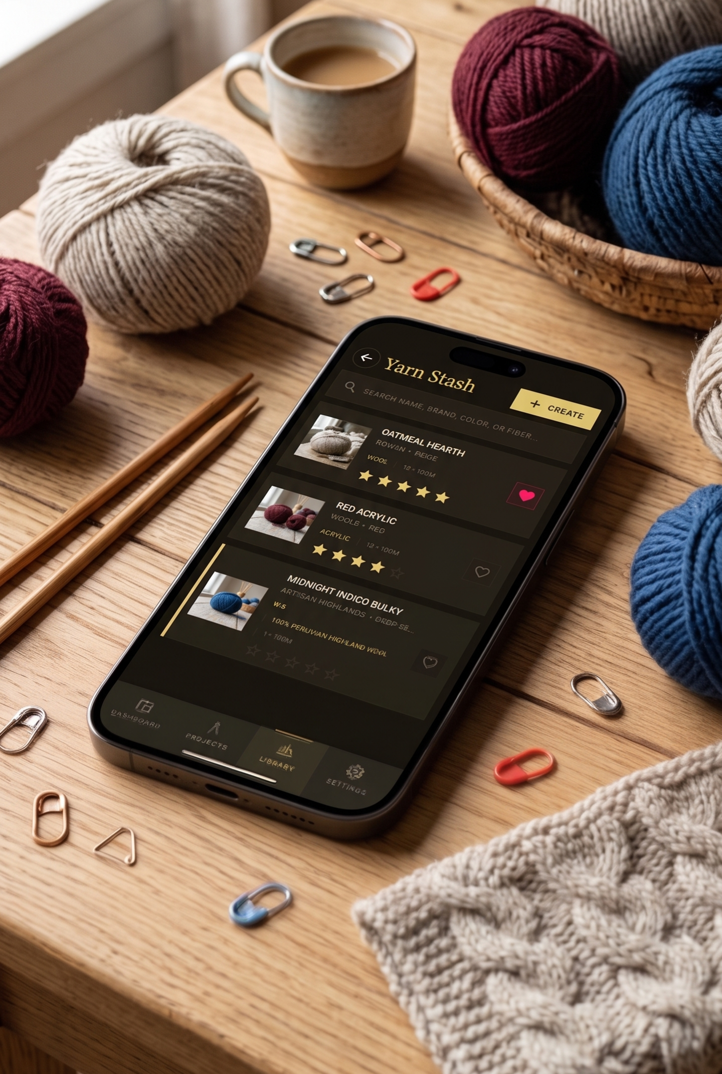 KnitBook App Interface