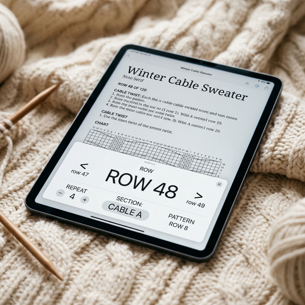 Detail view of KnitBook